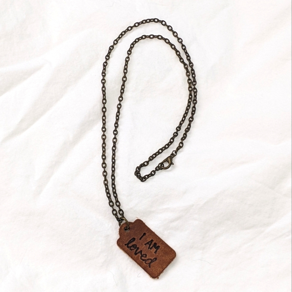 I AM loved - Genuine Leather Pendant Necklace